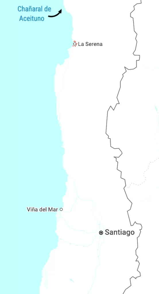Map Santiago to Chañaral de Aceituno